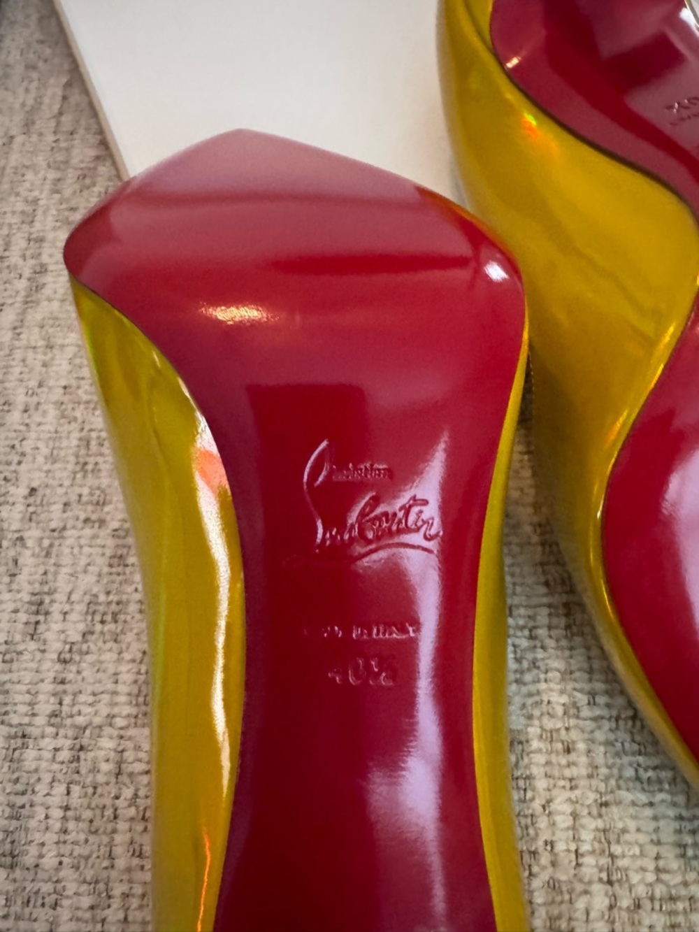 Christian Louboutin Iridescent Gold Pointed Toe Pumps with Red Soles - Picture 7 of 10